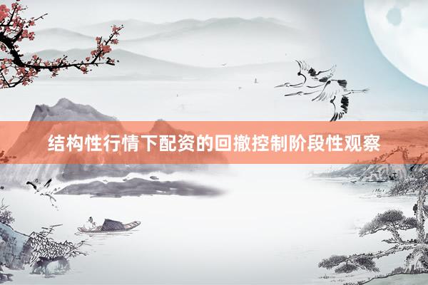 结构性行情下配资的回撤控制阶段性观察