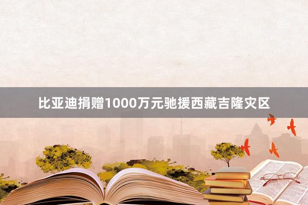 比亚迪捐赠1000万元驰援西藏吉隆灾区