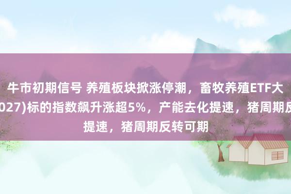 牛市初期信号 养殖板块掀涨停潮，畜牧养殖ETF大成(159027)标的指数飙升涨超5%，产能去化提速，猪周期反转可期