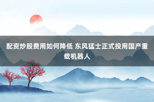 配资炒股费用如何降低 东风猛士正式投用国产重载机器人