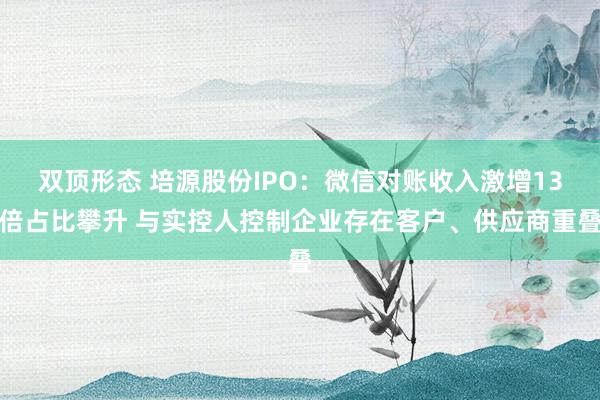 双顶形态 培源股份IPO：微信对账收入激增13倍占比攀升 与实控人控制企业存在客户、供应商重叠